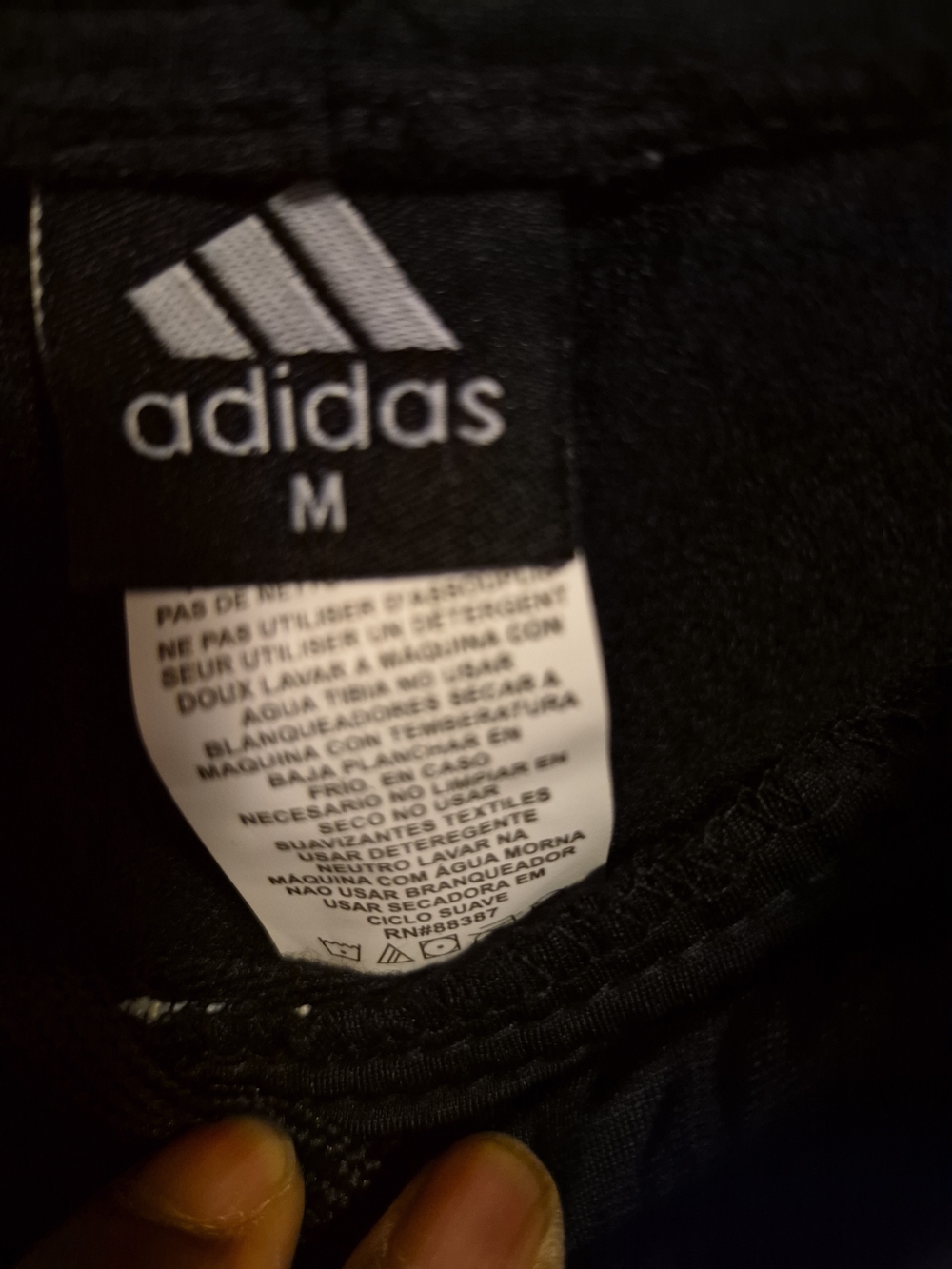 Adidas Boy'' Black Track Pants with Three White Stripes Elastic Waistband Size M - Picture 4 of 13